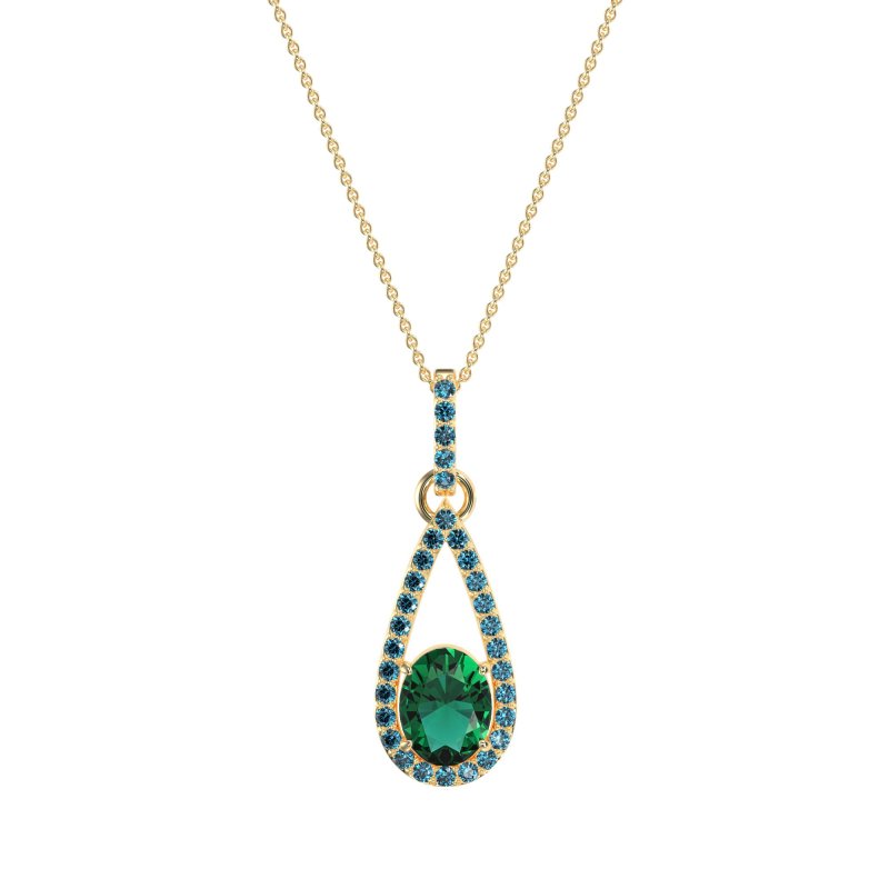 Oval Tear Drop Wrap Necklace