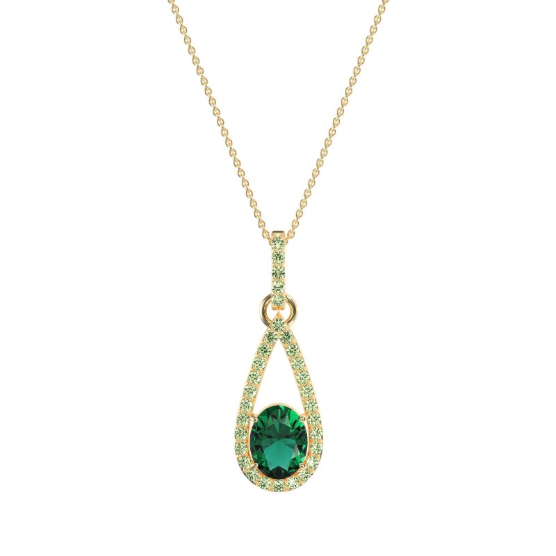 Oval Tear Drop Wrap Necklace