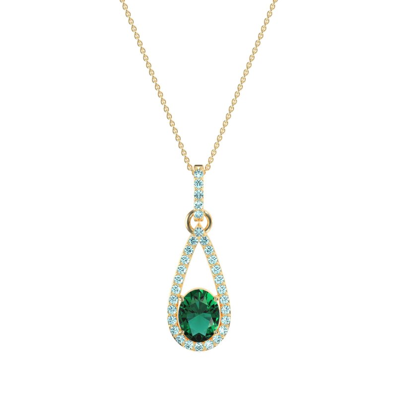 Oval Tear Drop Wrap Necklace