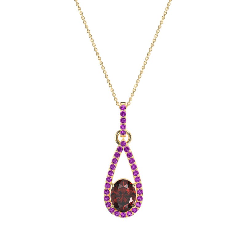 Oval Tear Drop Wrap Necklace