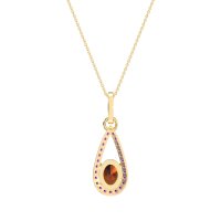 Oval Tear Drop Wrap Necklace