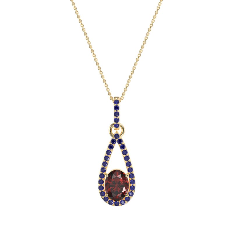 Oval Tear Drop Wrap Necklace