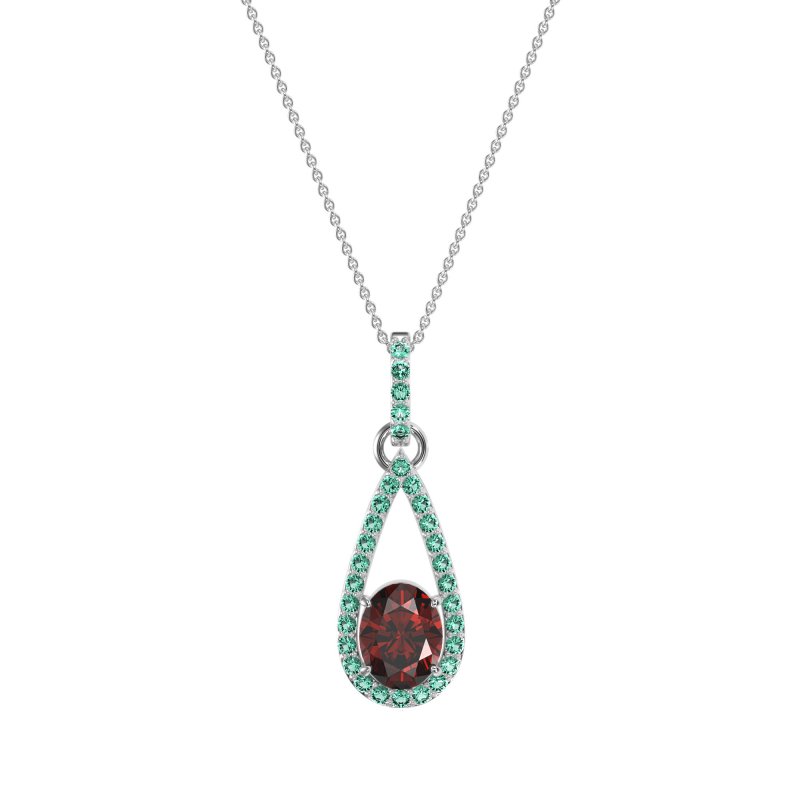 Oval Tear Drop Wrap Necklace