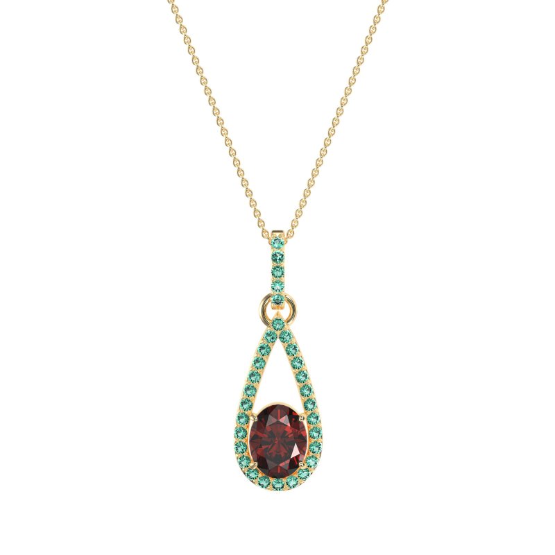 Oval Tear Drop Wrap Necklace