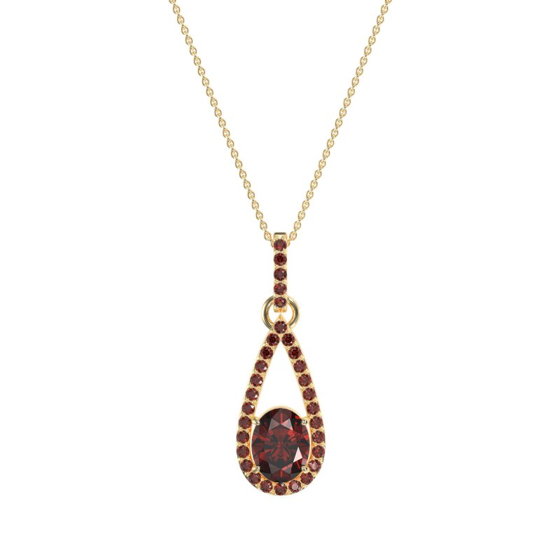 Oval Tear Drop Wrap Necklace