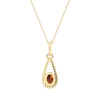 Oval Tear Drop Wrap Necklace