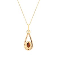 Oval Tear Drop Wrap Necklace