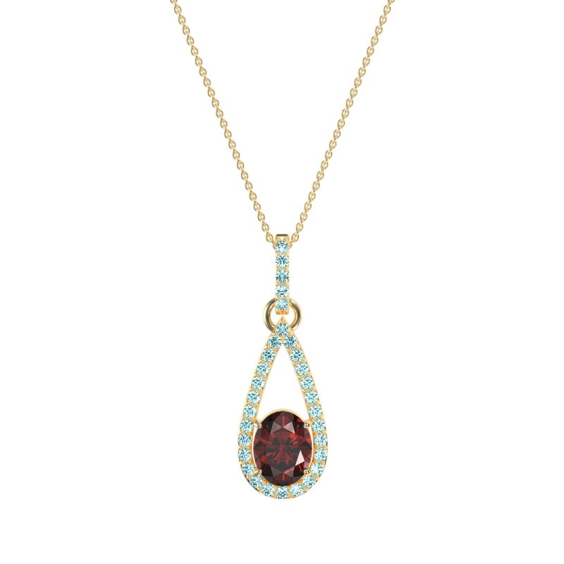 Oval Tear Drop Wrap Necklace