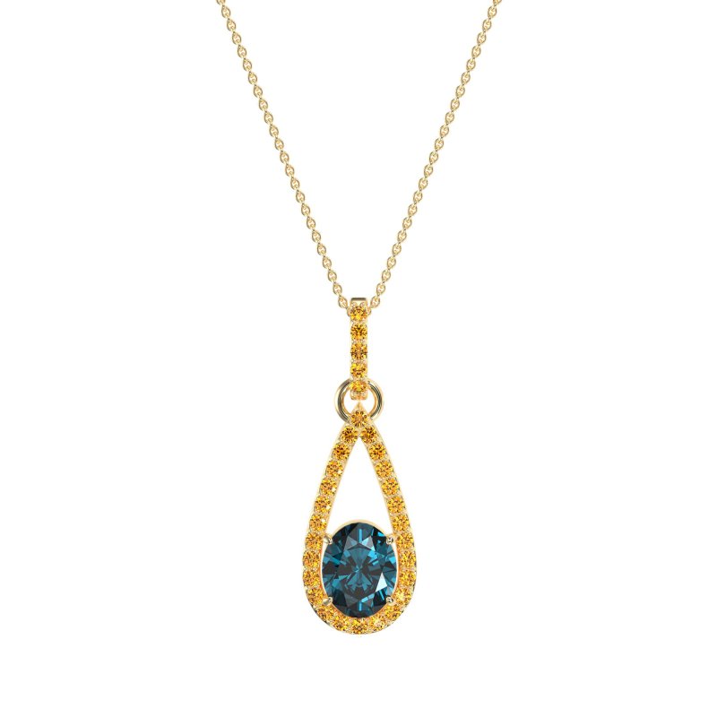 Oval Tear Drop Wrap Necklace