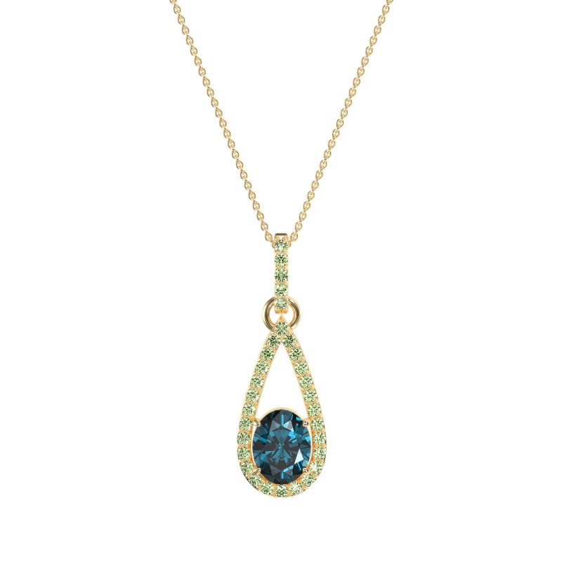 Oval Tear Drop Wrap Necklace
