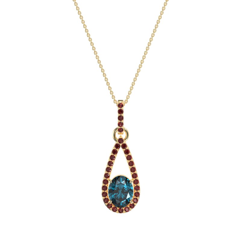 Oval Tear Drop Wrap Necklace