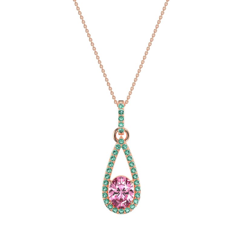 Oval Tear Drop Wrap Necklace