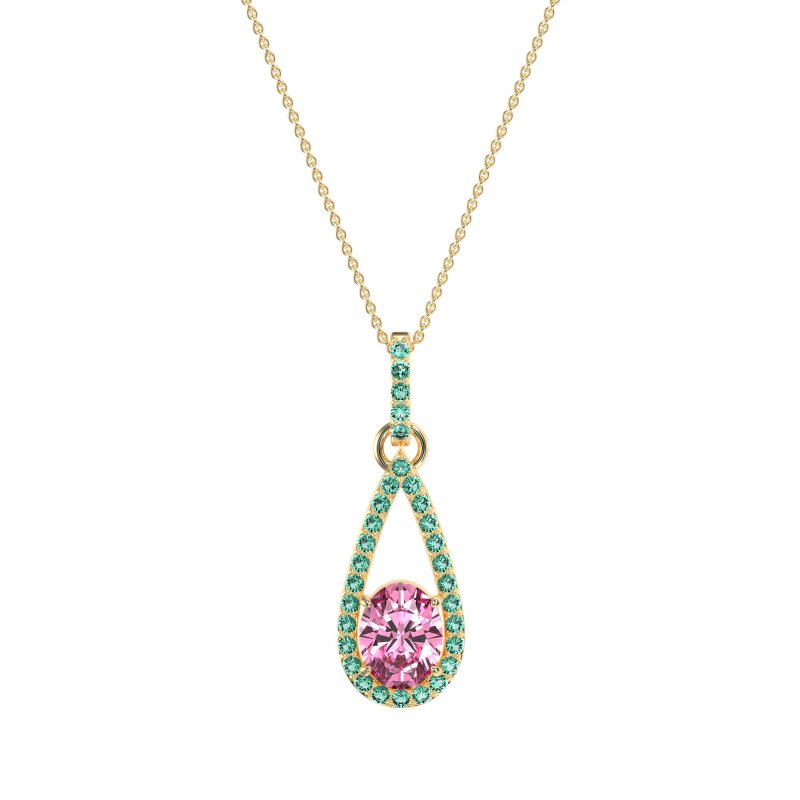 Oval Tear Drop Wrap Necklace