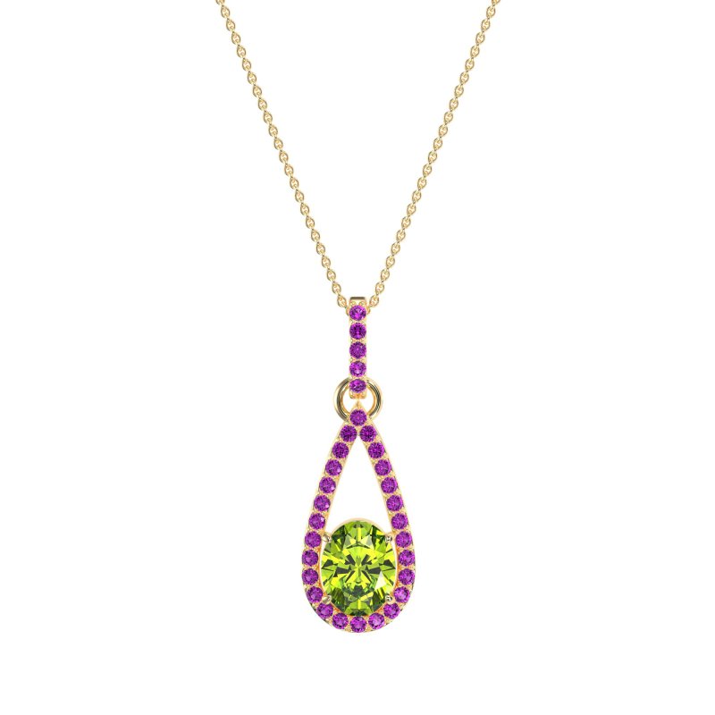 Oval Tear Drop Wrap Necklace