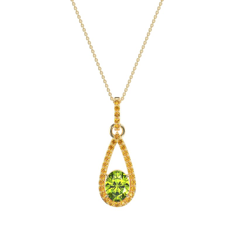 Oval Tear Drop Wrap Necklace