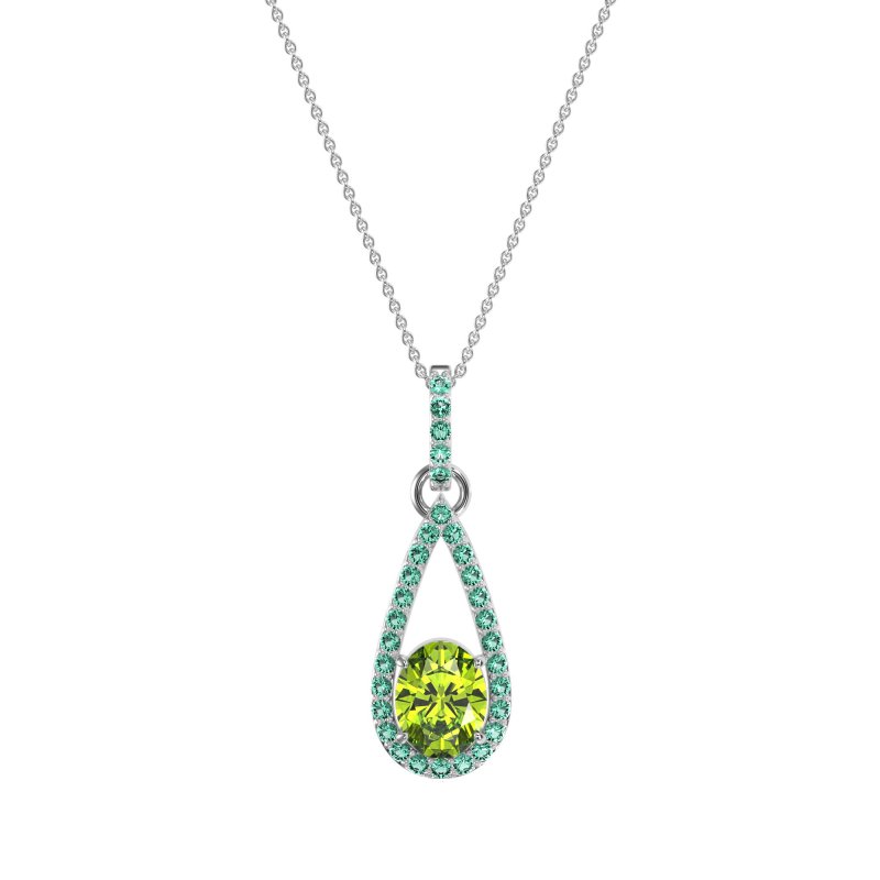 Oval Tear Drop Wrap Necklace