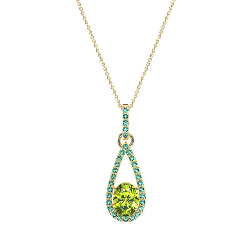 Oval Tear Drop Wrap Necklace