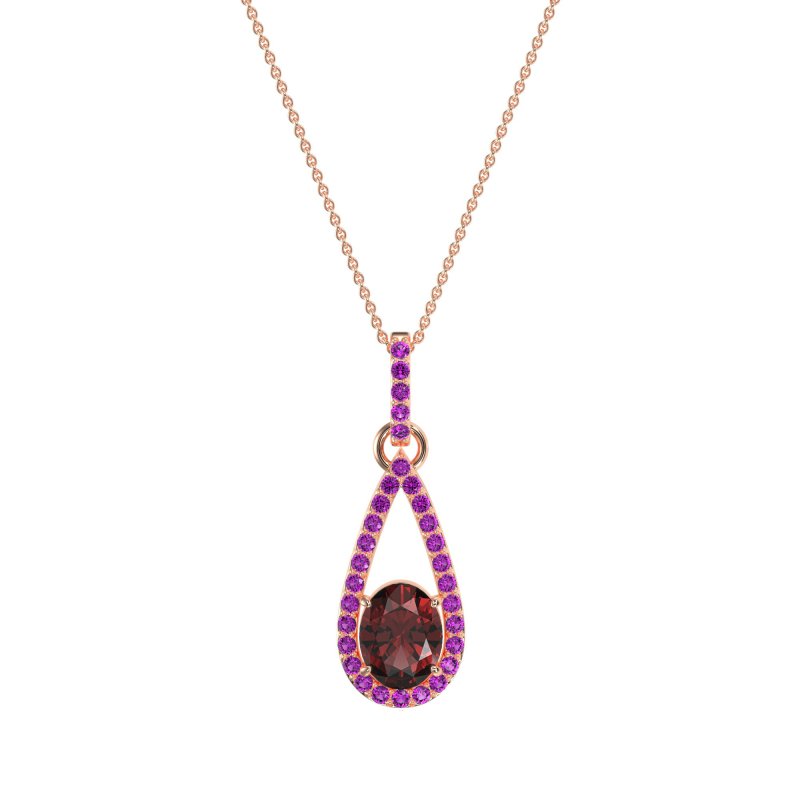 Oval Tear Drop Wrap Necklace