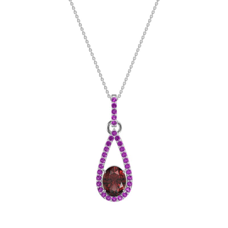 Oval Tear Drop Wrap Necklace