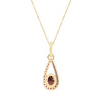 Oval Tear Drop Wrap Necklace