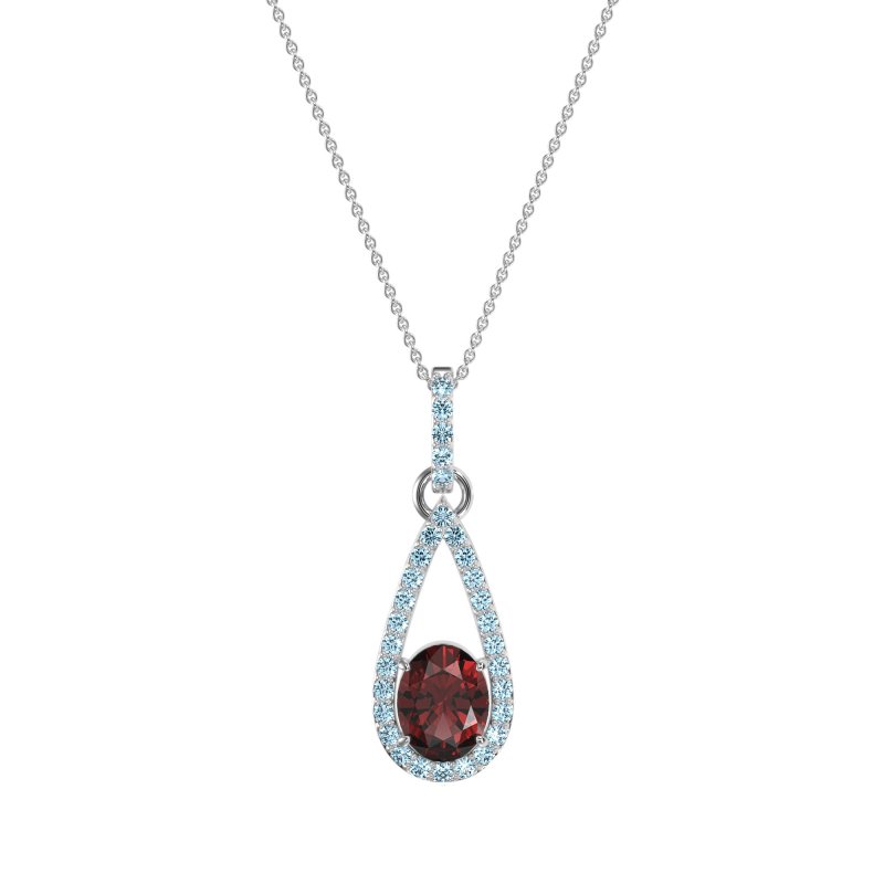 Oval Tear Drop Wrap Necklace