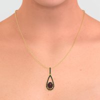 Oval Tear Drop Wrap Necklace