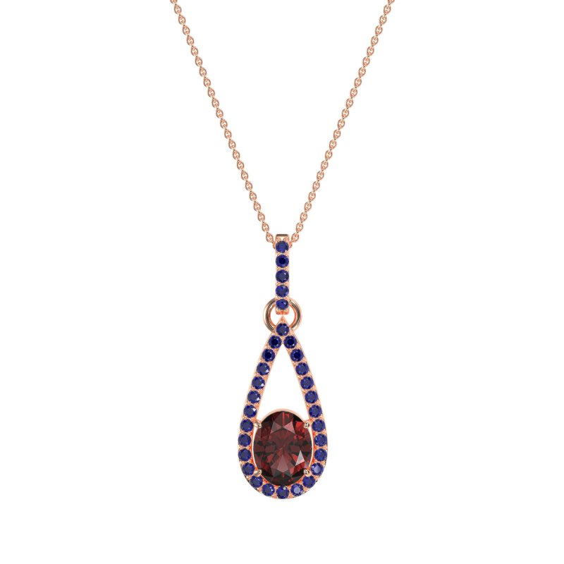 Oval Tear Drop Wrap Necklace