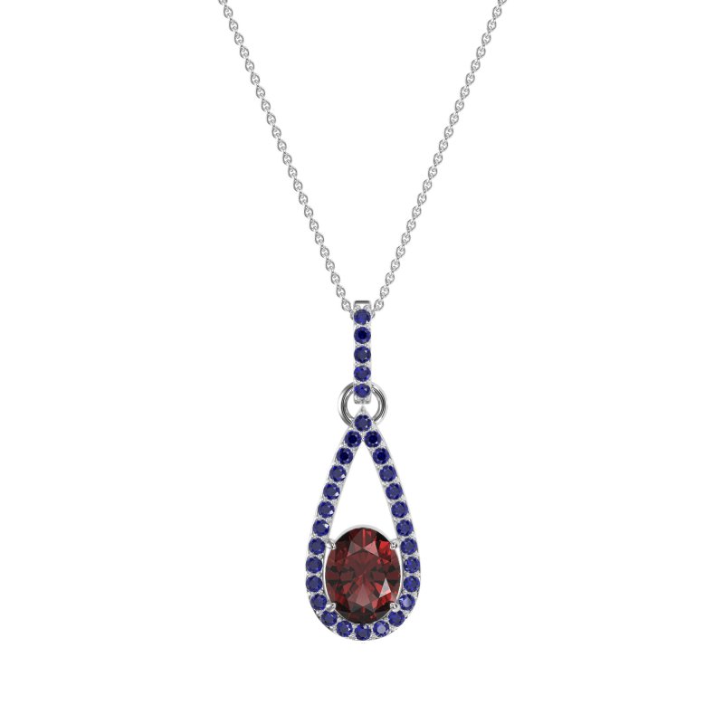 Oval Tear Drop Wrap Necklace
