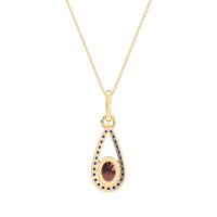 Oval Tear Drop Wrap Necklace