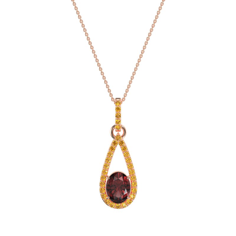Oval Tear Drop Wrap Necklace