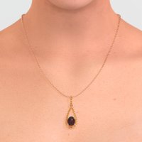 Oval Tear Drop Wrap Necklace