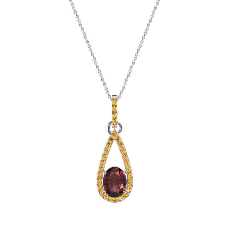 Oval Tear Drop Wrap Necklace