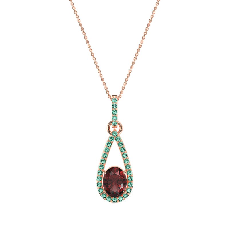 Oval Tear Drop Wrap Necklace