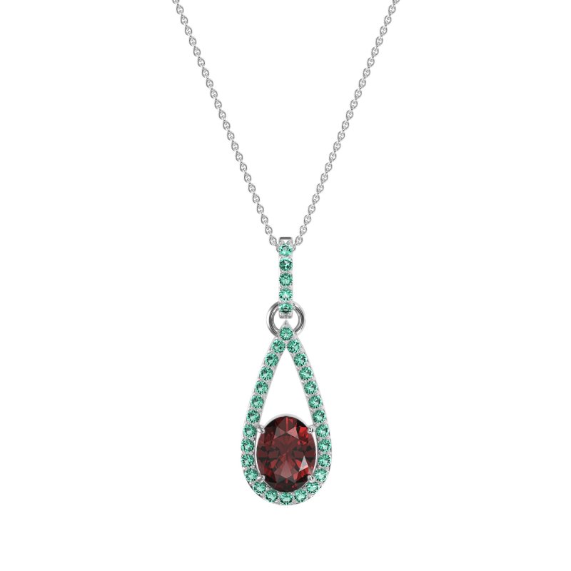 Oval Tear Drop Wrap Necklace