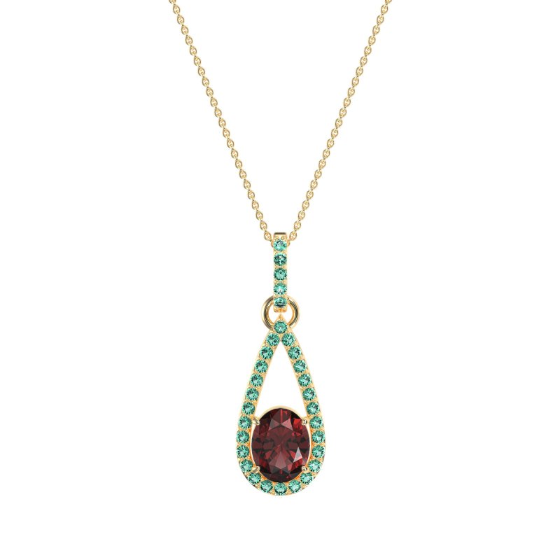 Oval Tear Drop Wrap Necklace