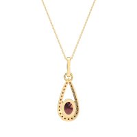Oval Tear Drop Wrap Necklace