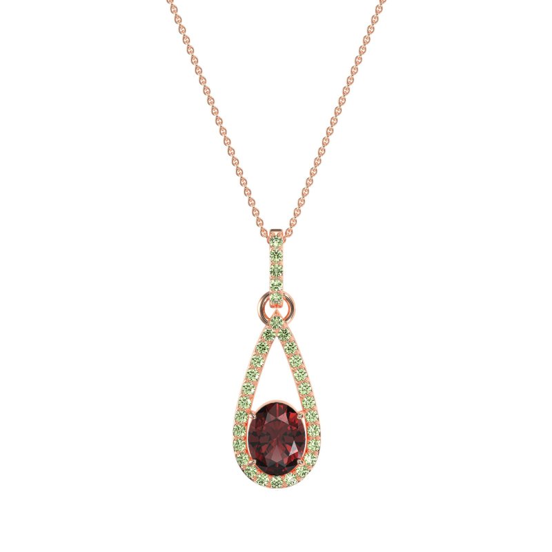 Oval Tear Drop Wrap Necklace