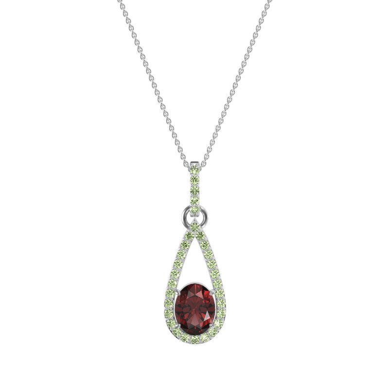 Oval Tear Drop Wrap Necklace