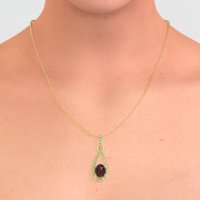 Oval Tear Drop Wrap Necklace