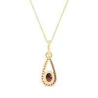 Oval Tear Drop Wrap Necklace