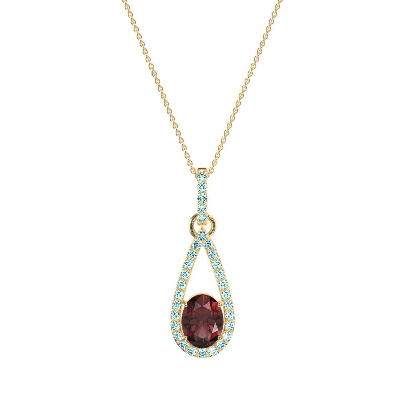 Oval Tear Drop Wrap Necklace
