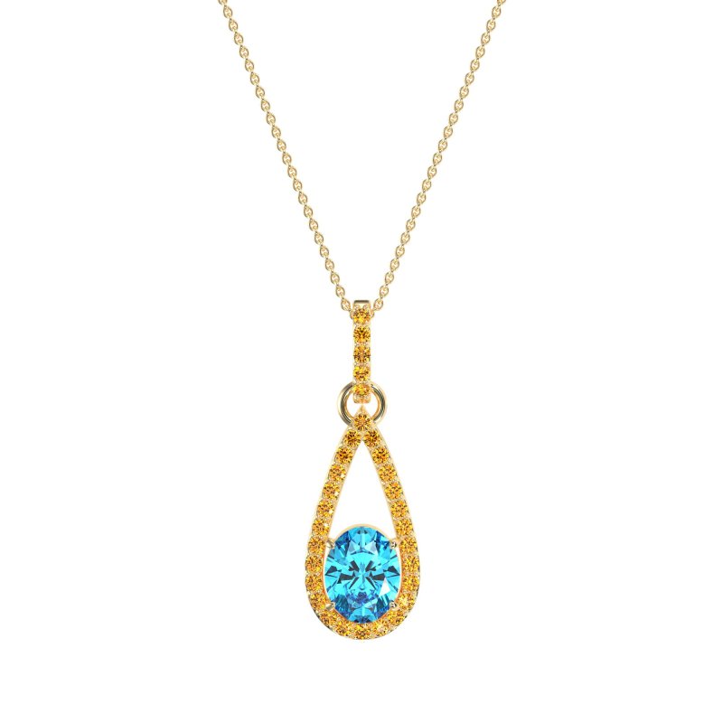 Oval Tear Drop Wrap Necklace