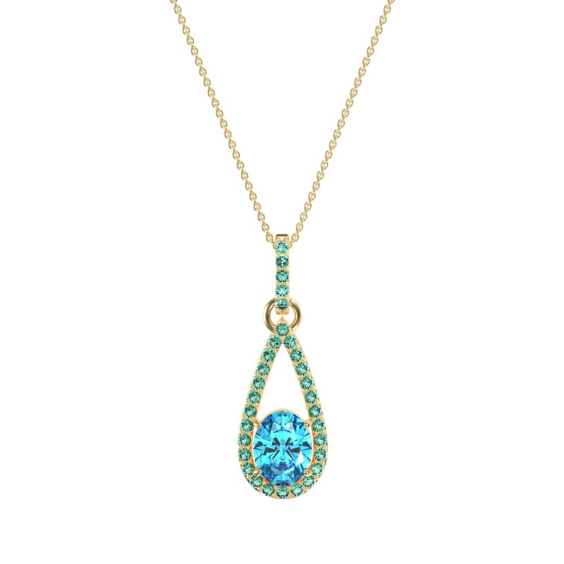 Oval Tear Drop Wrap Necklace