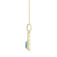 Oval Tear Drop Wrap Necklace