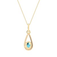 Oval Tear Drop Wrap Necklace