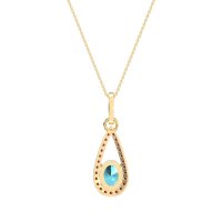 Oval Tear Drop Wrap Necklace