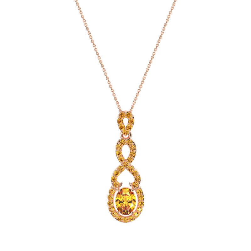 Infinity Modern Oval Necklace