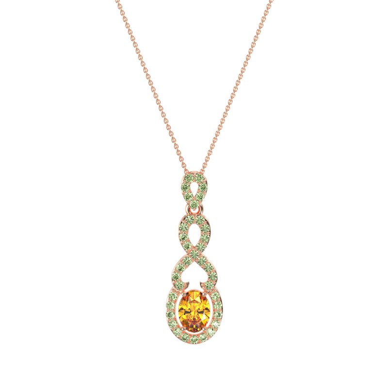 Infinity Modern Oval Necklace