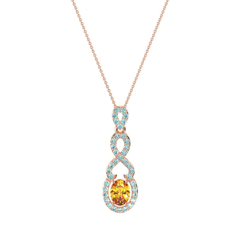 Infinity Modern Oval Necklace