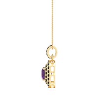 Double Halo Cushion Necklace